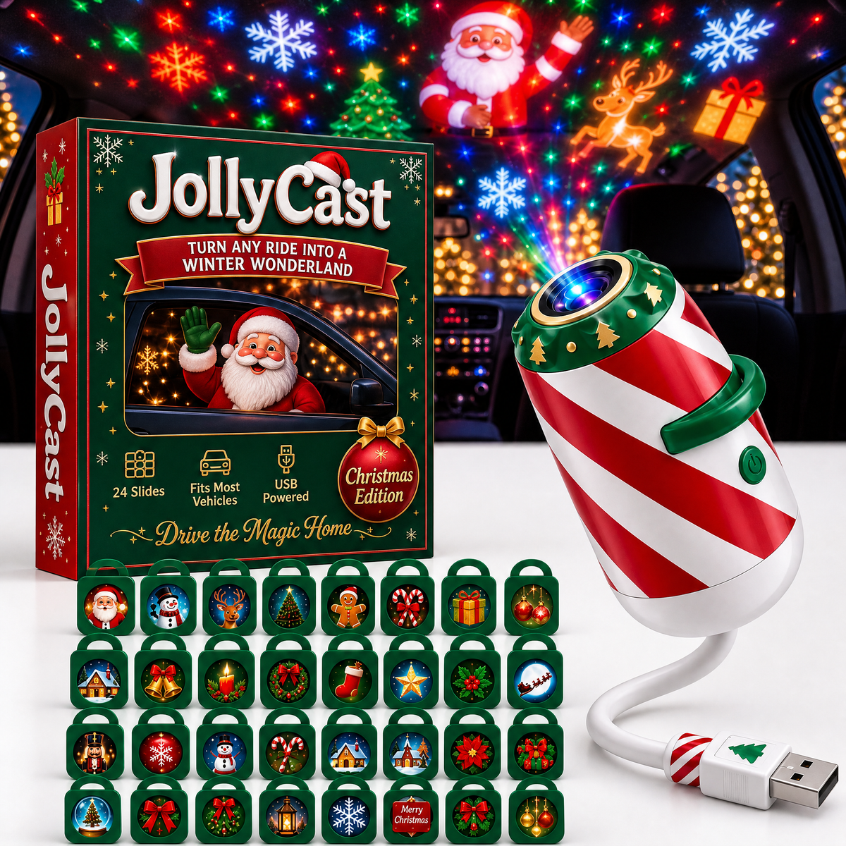 Jolly Cast Christmas Car Projector